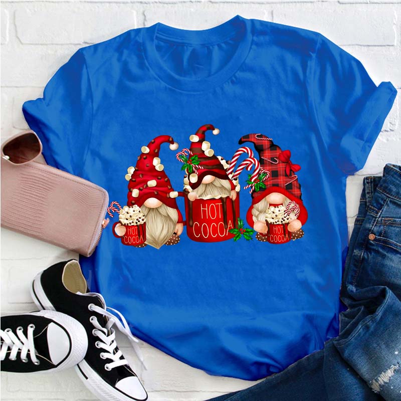 Hot Cocoa Gnomes Christmas Teacher T-Shirt