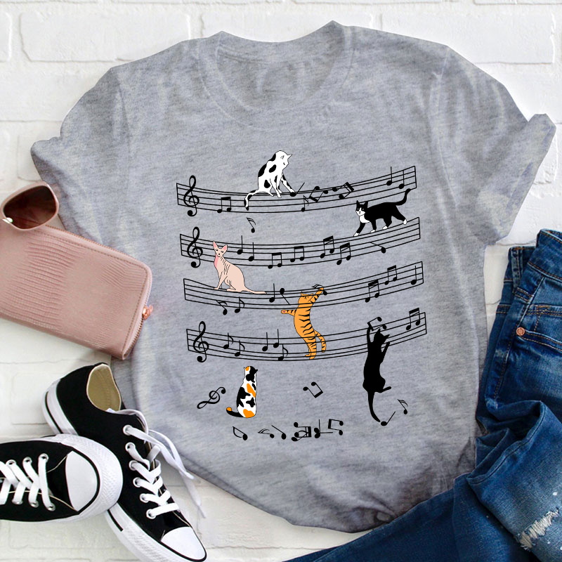 Cats And Music Teacher T-Shirt
