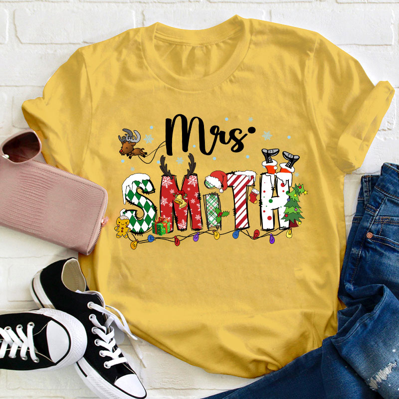 Personalized Christmas Is Coming Teacher T-Shirt