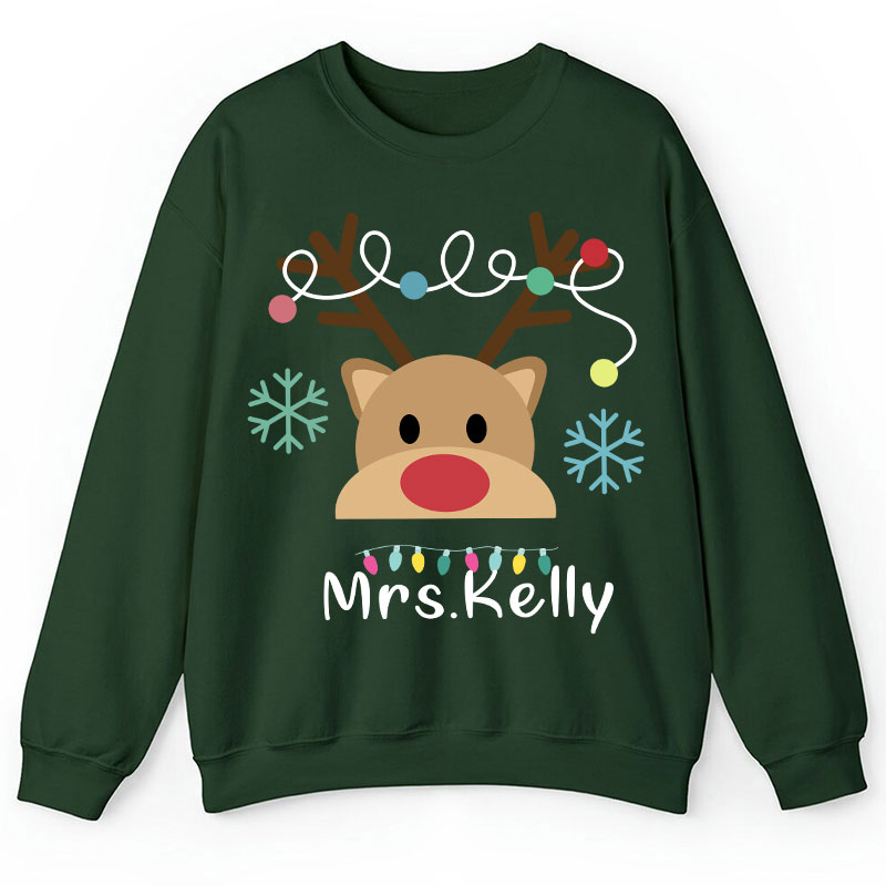 Personalized Merry Christmas Teacher Sweatshirt