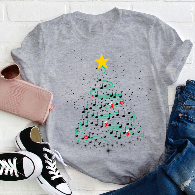 Music Note Christmas Tree Teacher T-Shirt