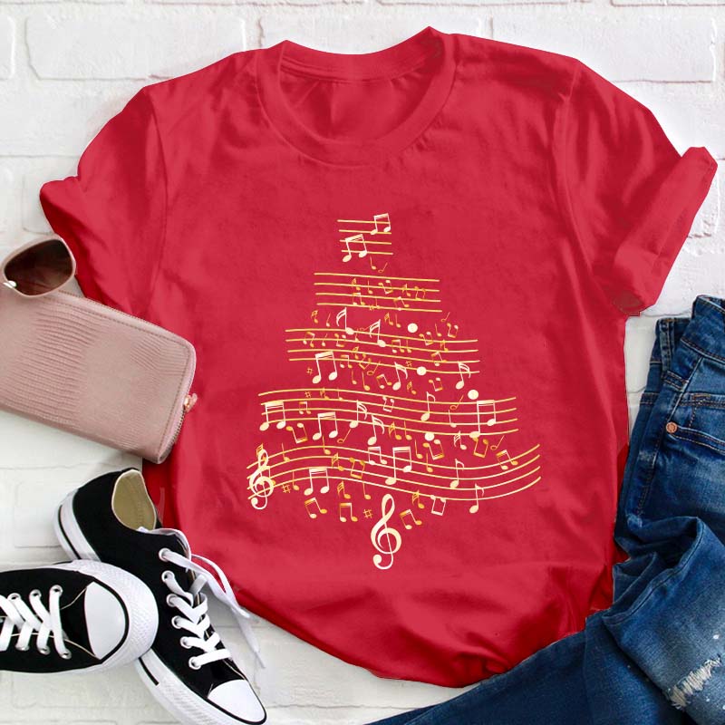 Musical Note Tree Teacher T-Shirt