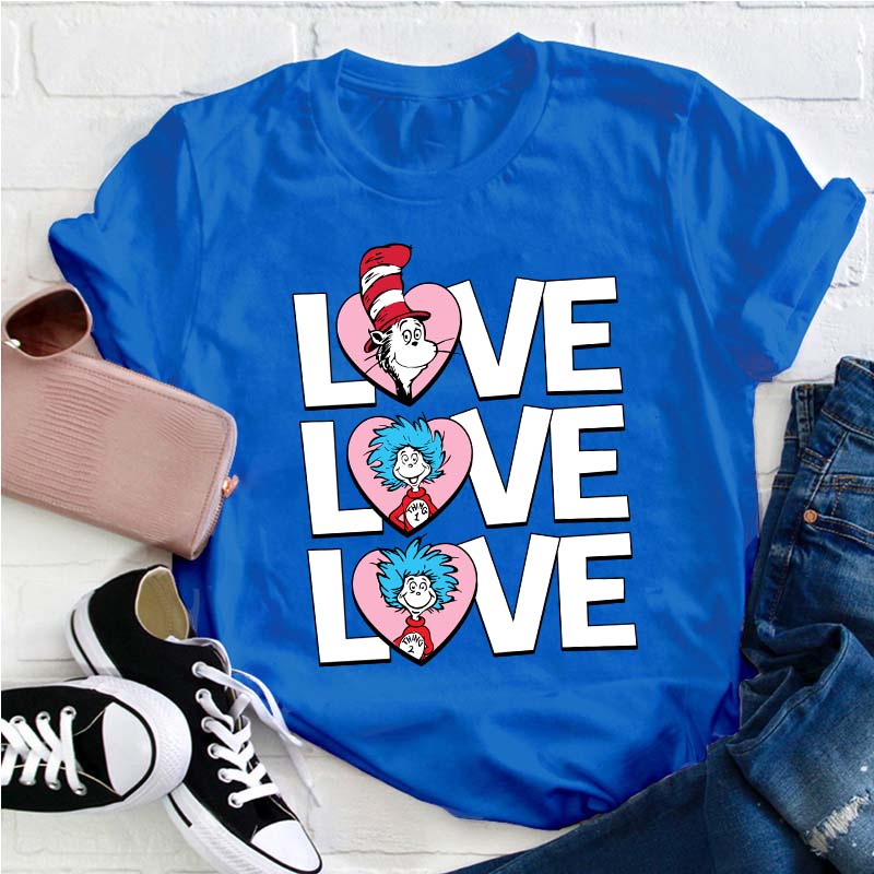 Valentine's Day With Cat And Things Teacher T-Shirt