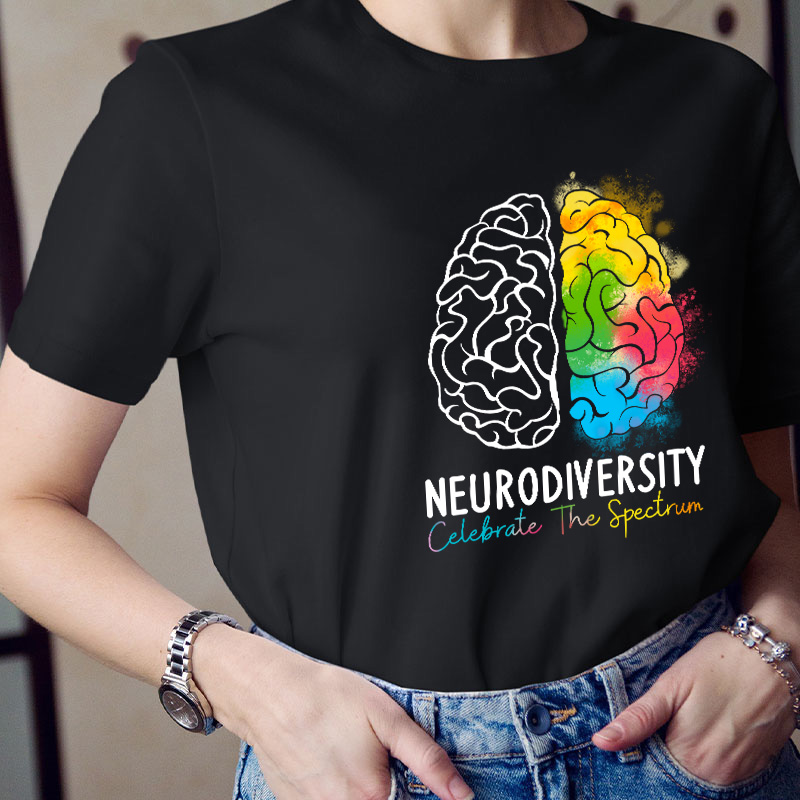 Neurodiversity Celebrate The Spectrum Teacher T-Shirt