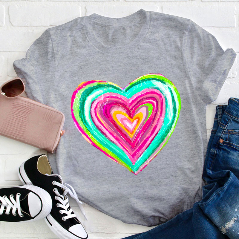 Painting Love Heart Teacher T-Shirt