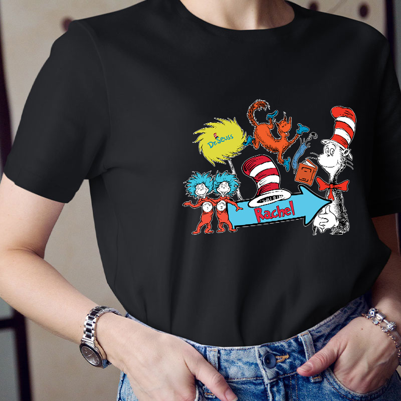 Personalized Name The Cat In The Hat Teacher T-Shirt