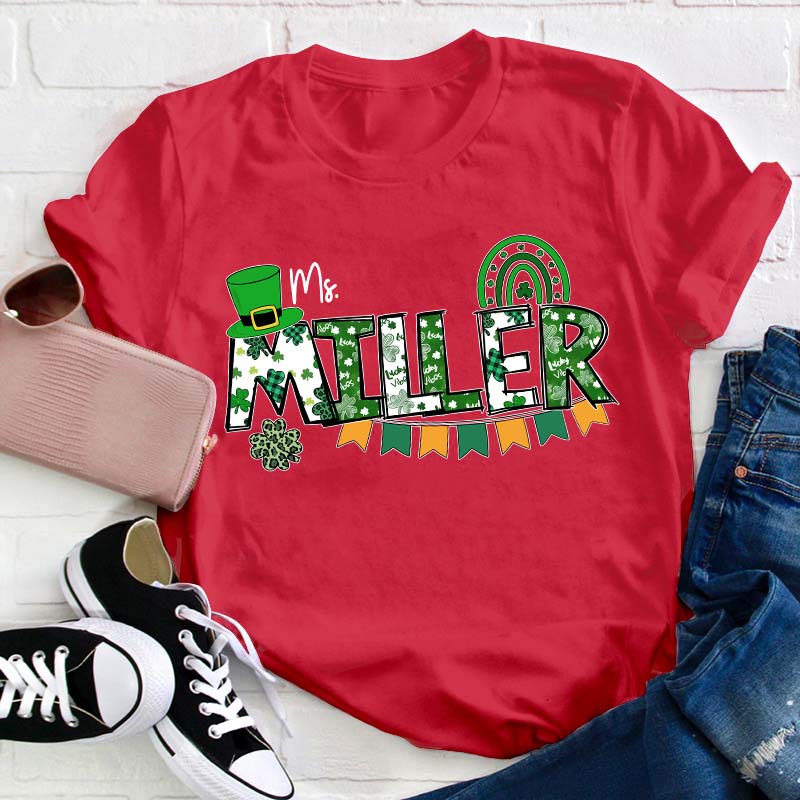 Personalized Name Saint Patricks Day Teacher T-Shirt