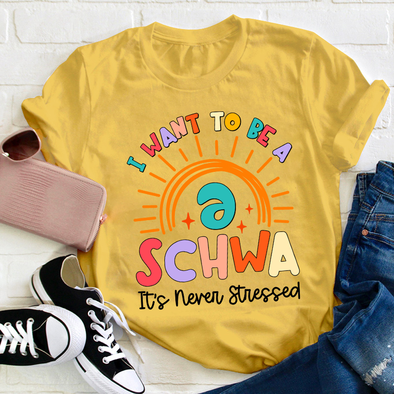 I Want To Be A Schwa Rainbow Teacher T-Shirt