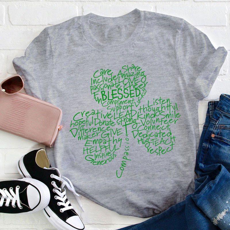 St Patricks Blessed Compassion Shamrock Teacher T-Shirt
