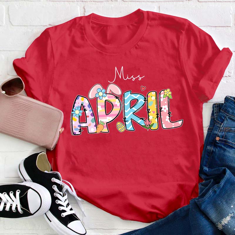Personalized Name Easter Teacher T-Shirt