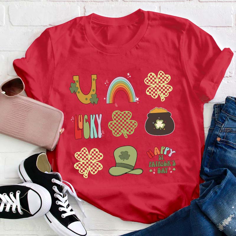 Happy St Patricks Day with Lucky Teacher T-Shirt