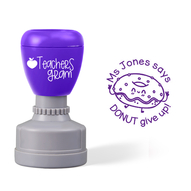 Personalized Donut Give Up Teacher Stamp