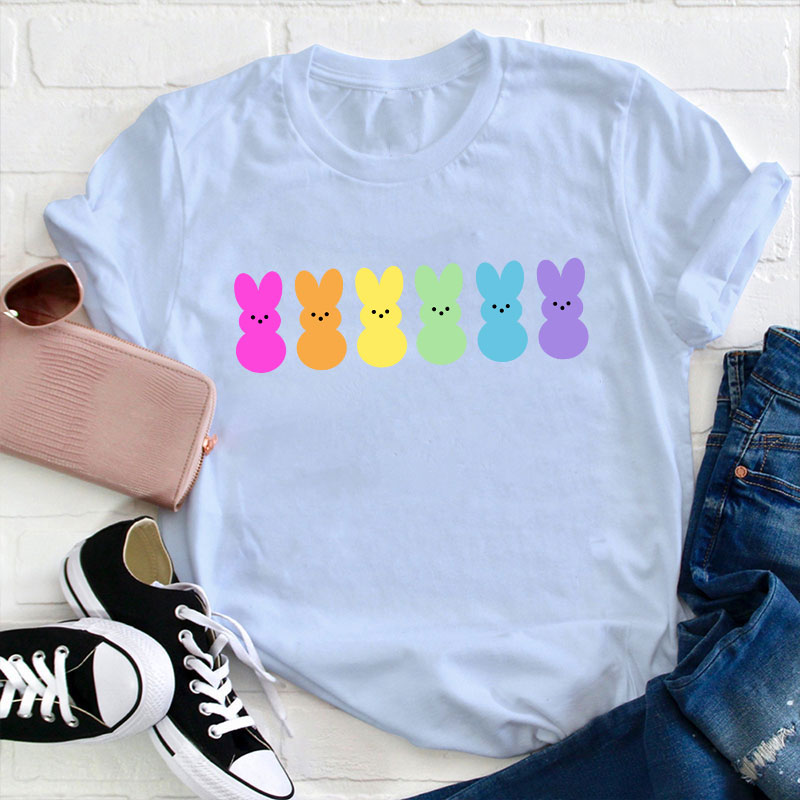 Easter Bunny Peeps Teacher T-Shirt