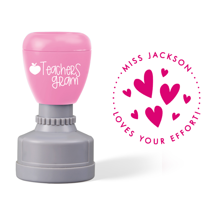 Personalized Name Loves Your Effort Teacher Stamp