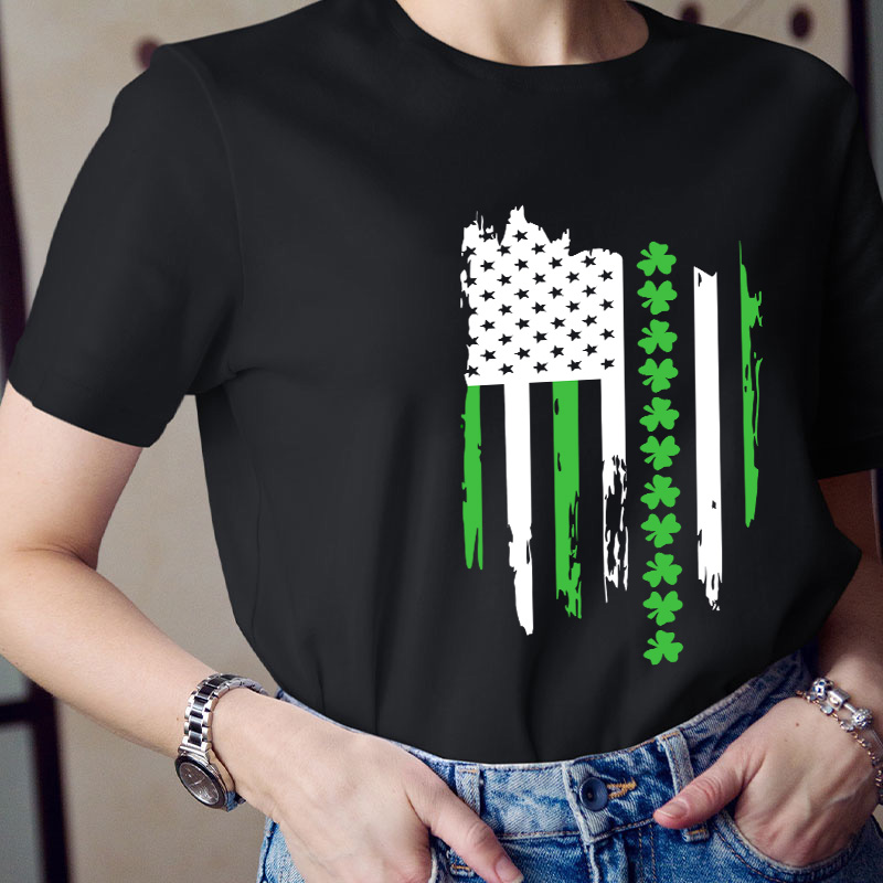 Happy St Patricks Day Flag Teacher T-Shirt