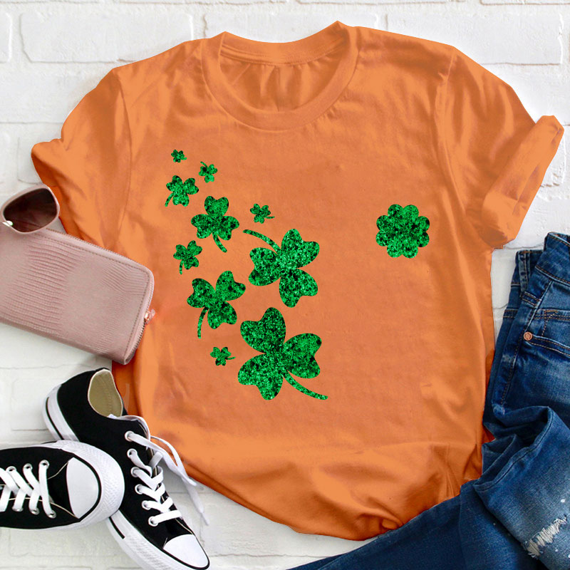 Glitter Clover Teacher T-Shirt