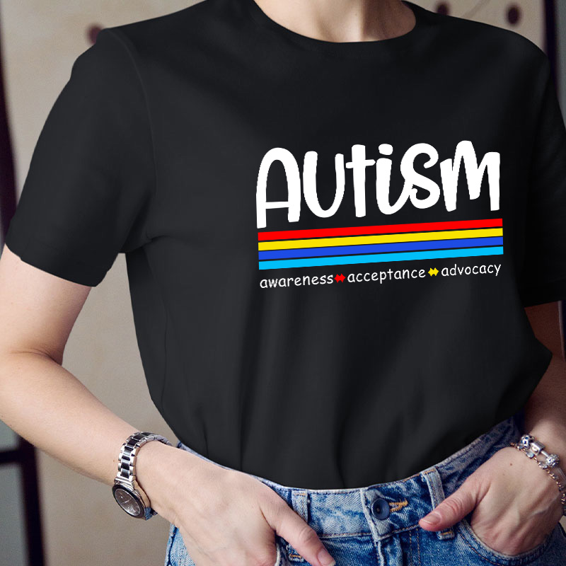 Autism Awareness Acceptance Advocacy Teacher T-Shirt