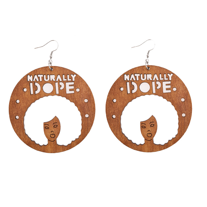 African Print Teacher Wooden Earrings