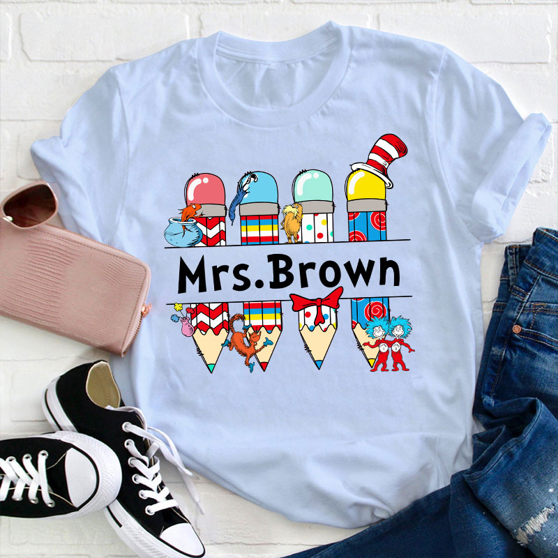 Personalized Name Reading Thing Teacher T-Shirt