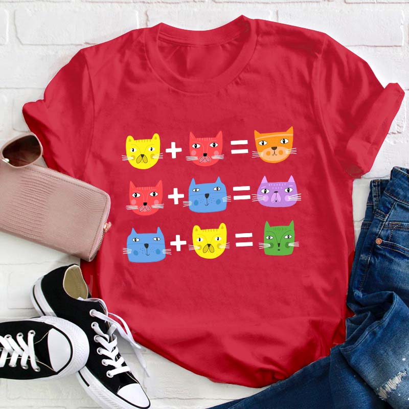 Cat Themed Color Theory Teacher T-Shirt
