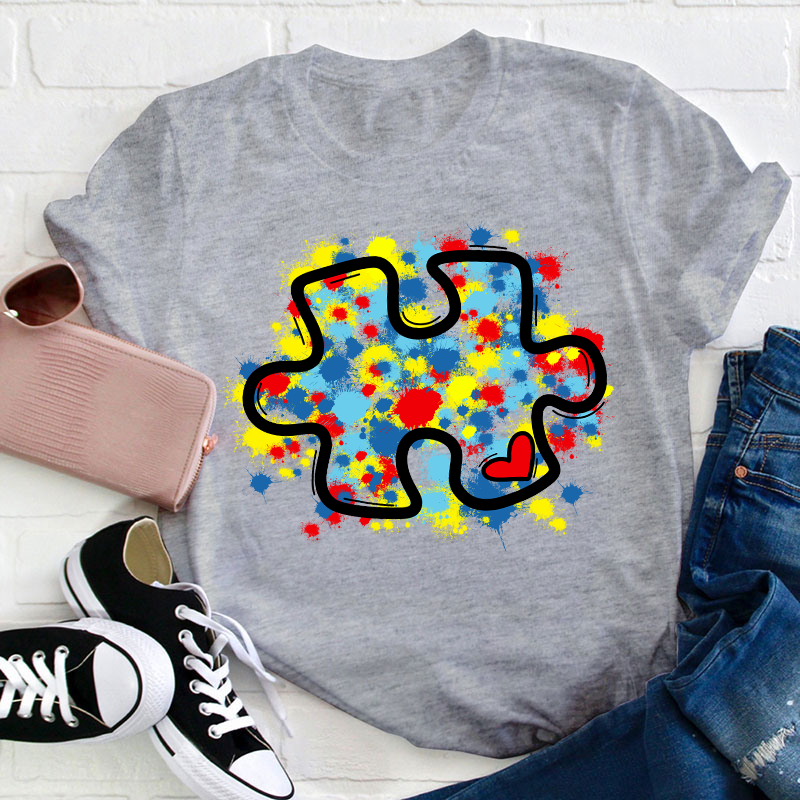 Autism Awareness Puzzle Teacher T-Shirt