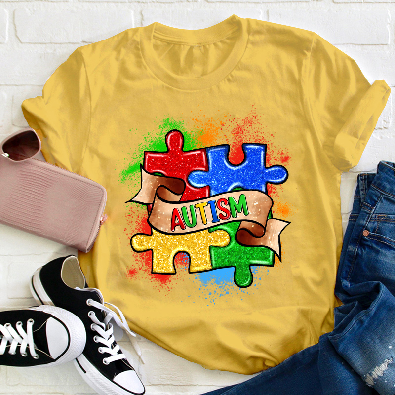 Autism Puzzle Teacher T-Shirt
