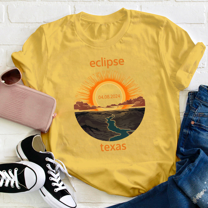 Texas Eclipse Teacher T-Shirt