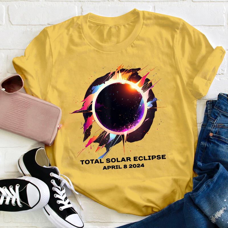 April 8 2024 Total Solar Eclipse Teacher T-Shirt