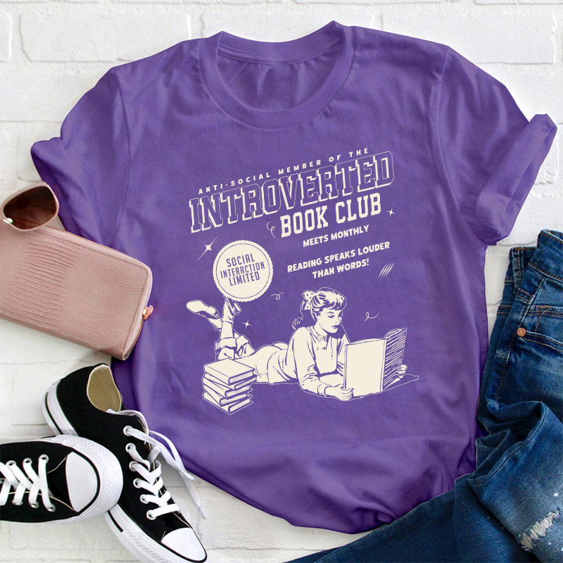 Introverted Book Club Bookish Teacher T-Shirt