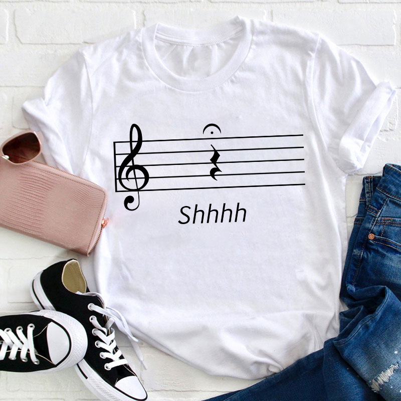 Music Quarter Rest Shh Teacher T-Shirt