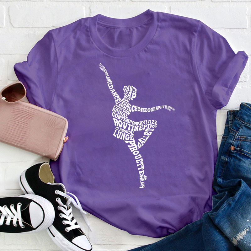 Dancing Ballerina Ballet Dance Teacher T-Shirt Sale-Teachersgram