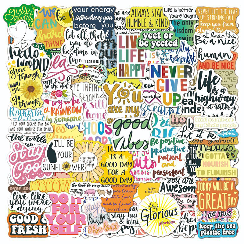 Inspirational Phrases 100 PCS Stickers Pack