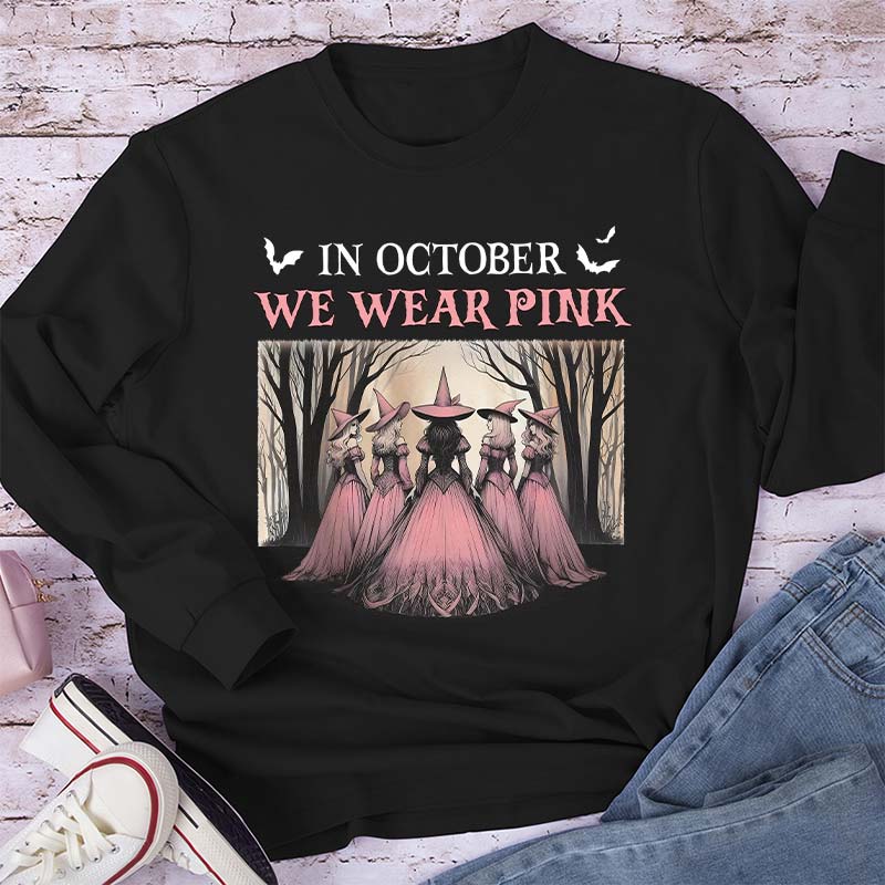 October Pink Witches Teacher Long Sleeve T-Shirt