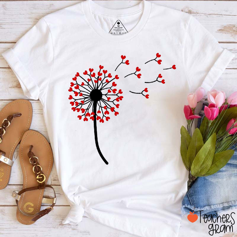 Dandelion Spread Love Teacher T-Shirt