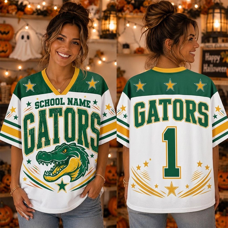 Personalized School Mascot Vintage Star Teacher Mesh Jersey