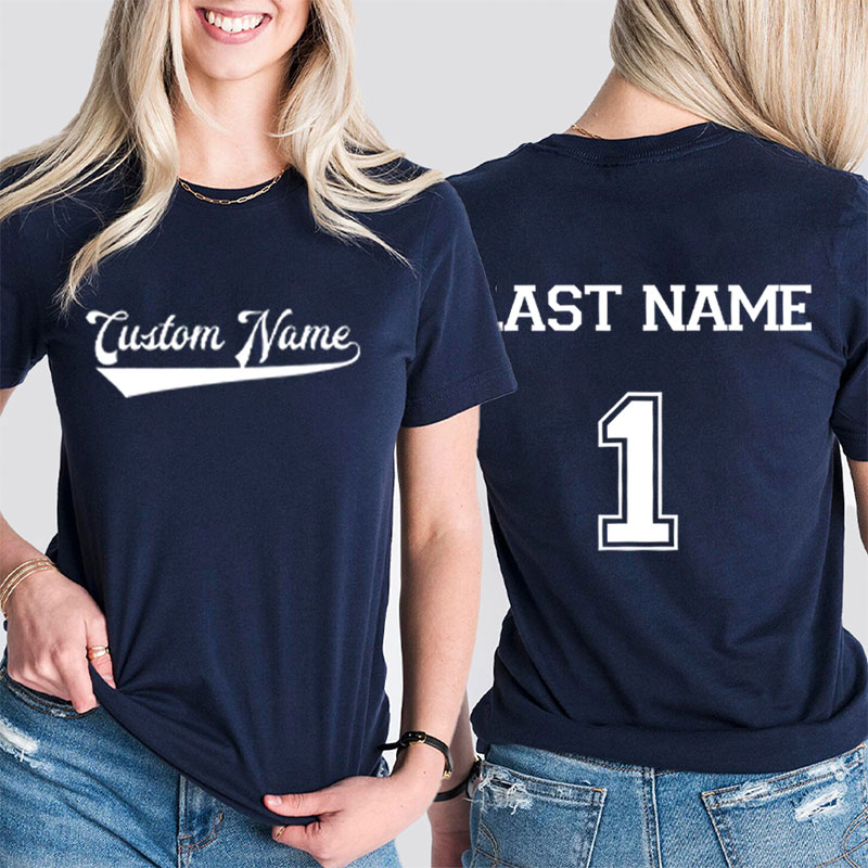 Personalized Team Name Baseball Teacher Two Sided T-Shirt