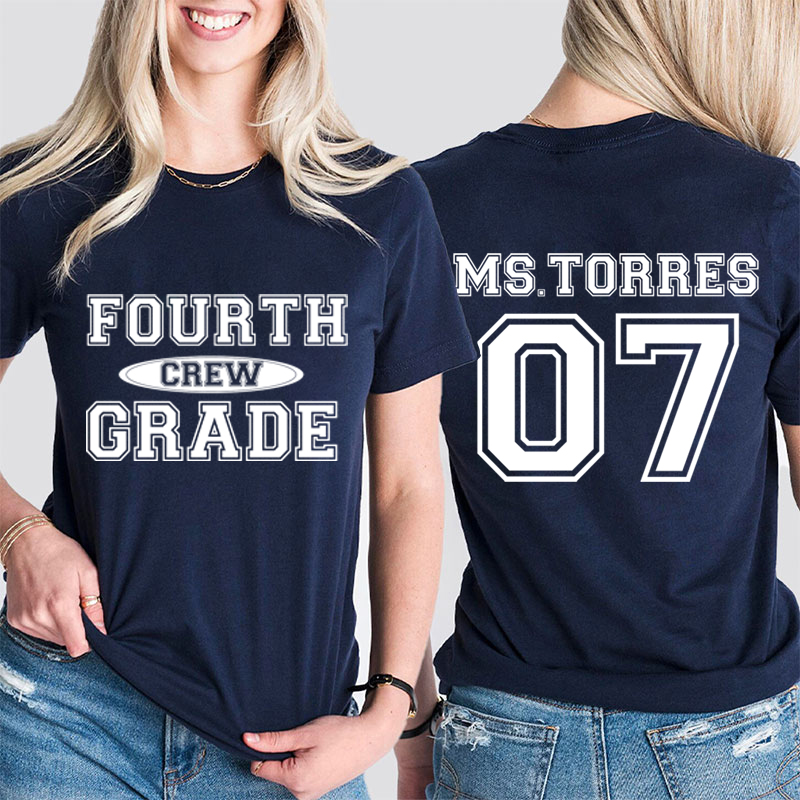 Personalized My Class Crew Teacher Two Sided T-Shirt