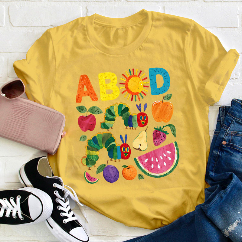ABCD Caterpillar Teacher T-Shirt