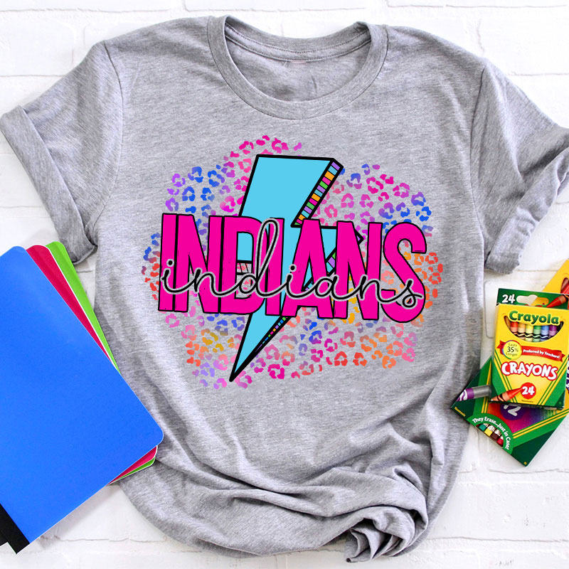 Personalized School Mascot Double Font Design Teacher T-Shirt Sale-Teachersgram