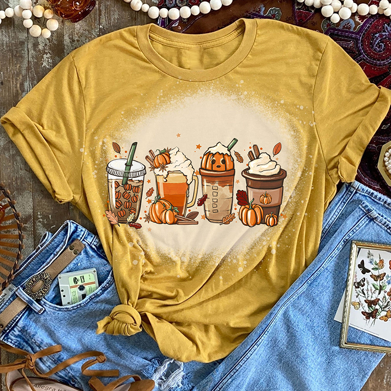 Pumpkin Spice Latte Teacher Printed T-Shirt