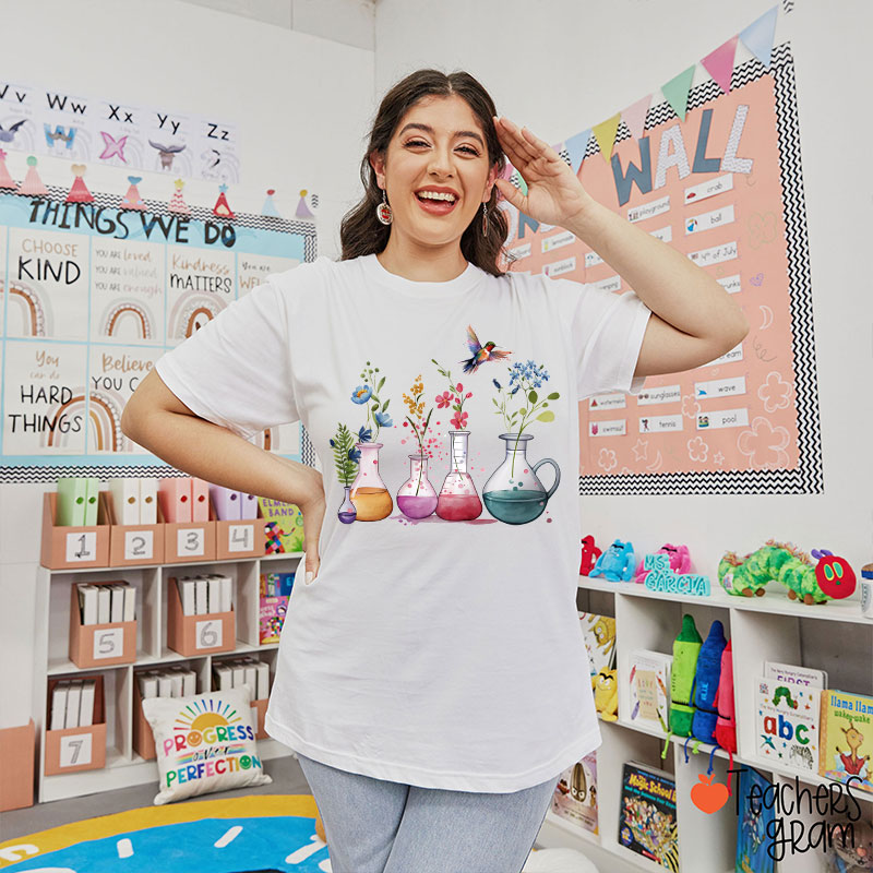 Floral Laboratory Teacher T-Shirt