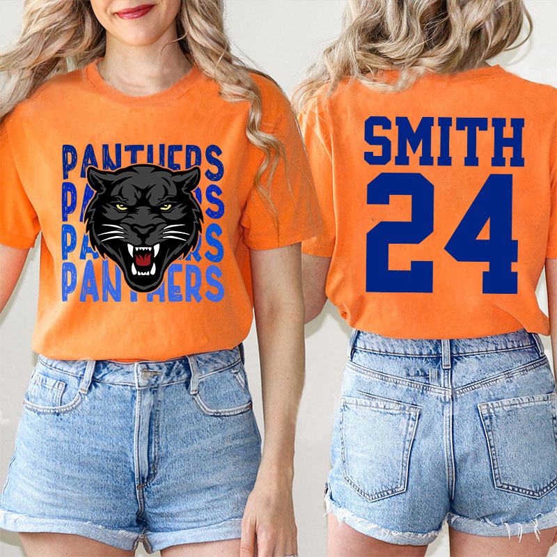 Personalized Sports Team Logo Teacher Two Sided T-Shirt