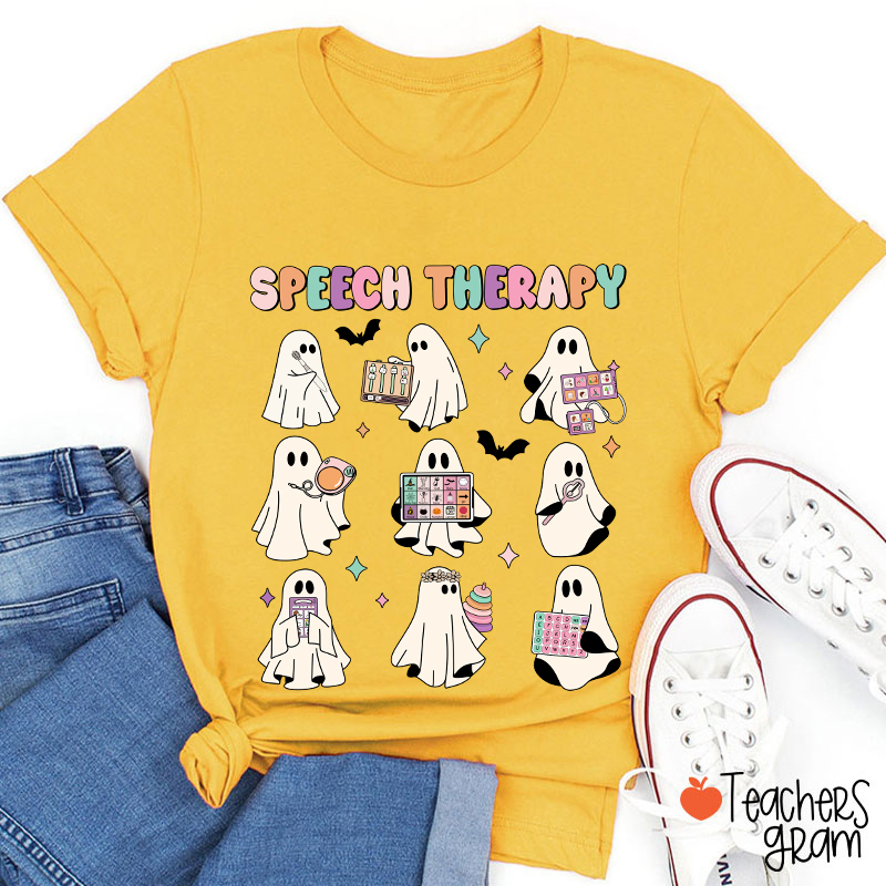 Speech Therapy Cute Ghosts Teacher T-Shirt