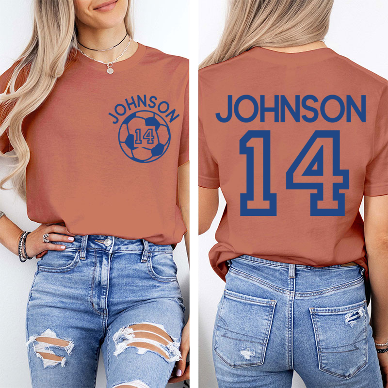 Personalized Soccer Game Day Teacher Two Sided T-Shirt