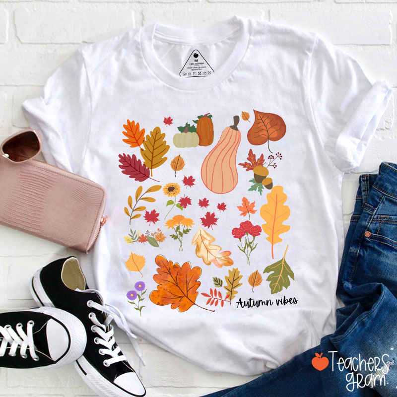 Autumn Vibes Teacher T-Shirt