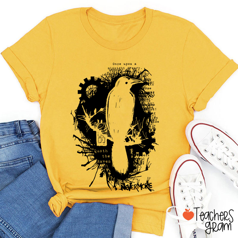 Nevermore Raven Halloween Teacher T-Shirt