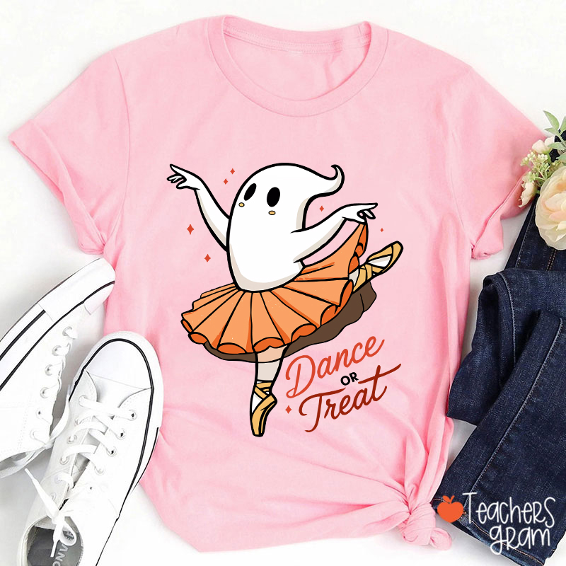 Dance Or Treat Ghost Halloween Teacher T-Shirt