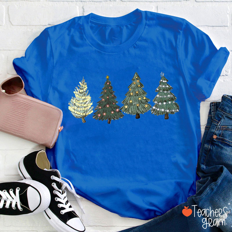 Green Christmas Tree Teacher T-Shirt