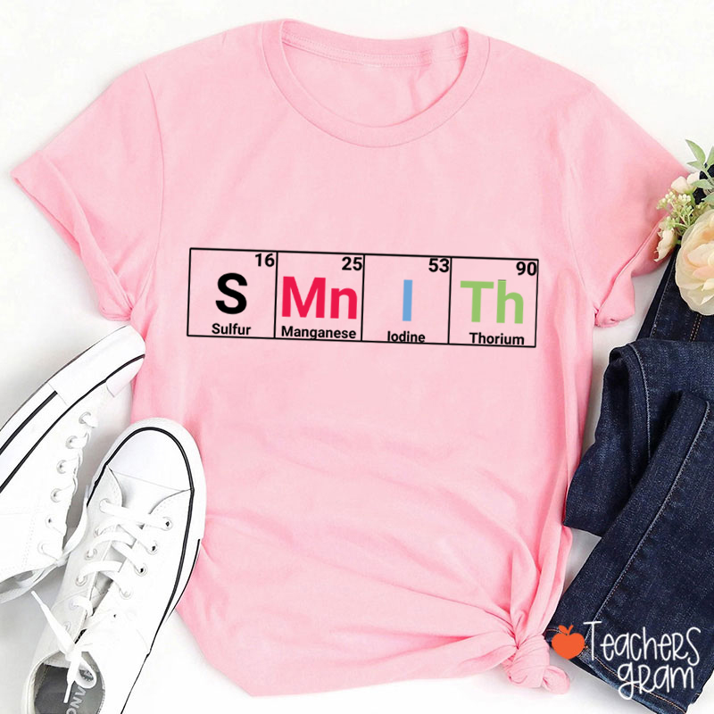 Personalized Element Symbols Teacher T-Shirt