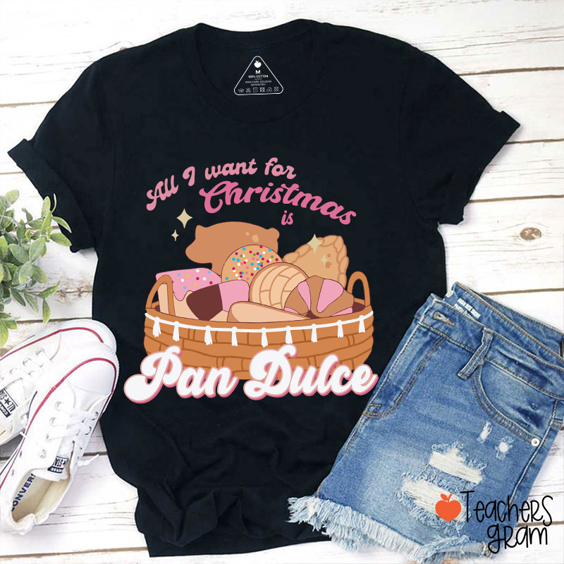 All I Want For Christmas Is Pan Dulce Spanish Teacher T-Shirt